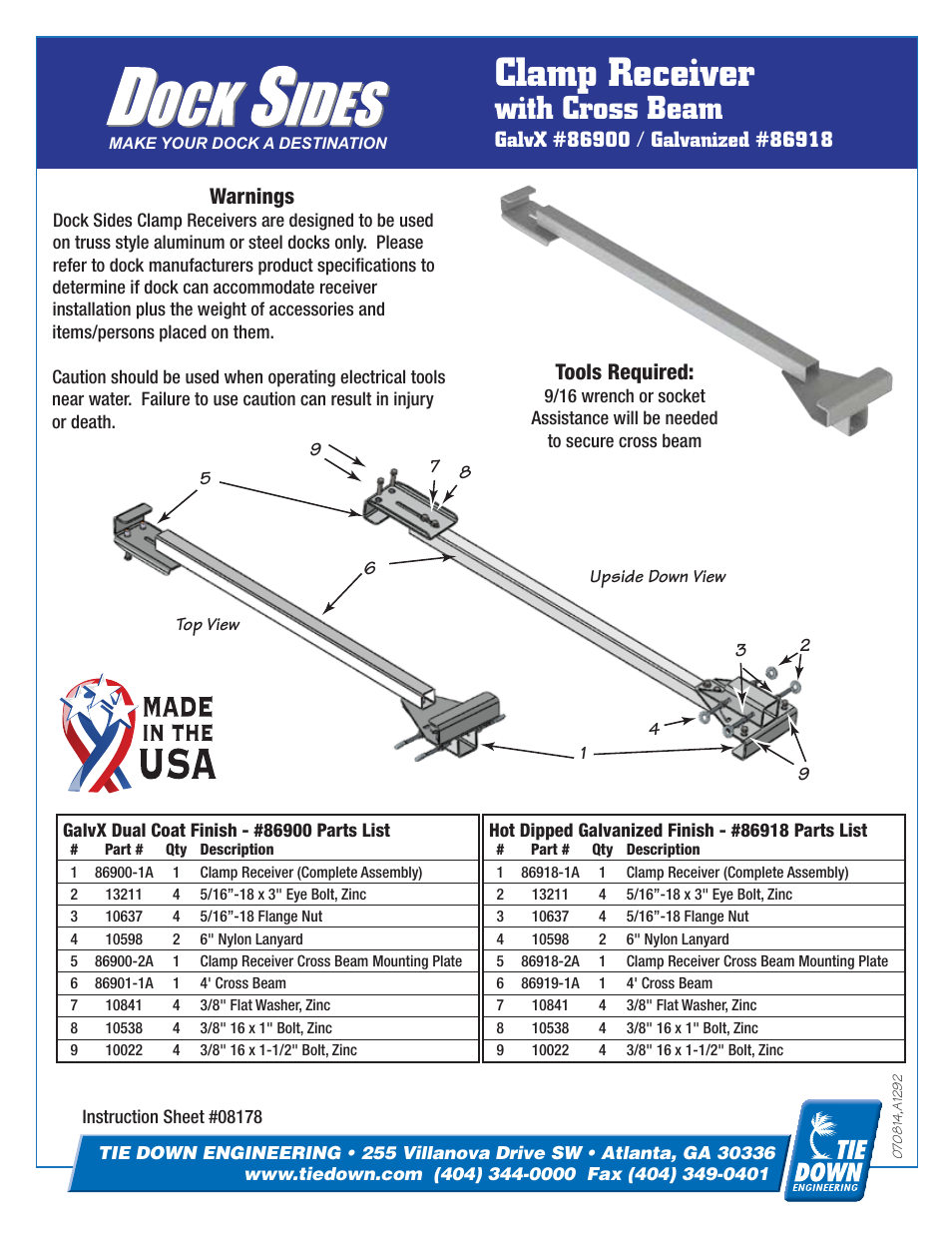 Tie Down Canoe Rack User Manual | 2 pages