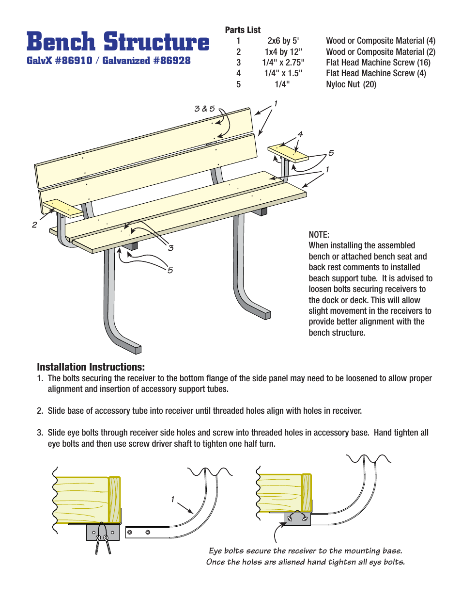 Bench structure | Tie Down Bench Structure User Manual | Page 4 / 4