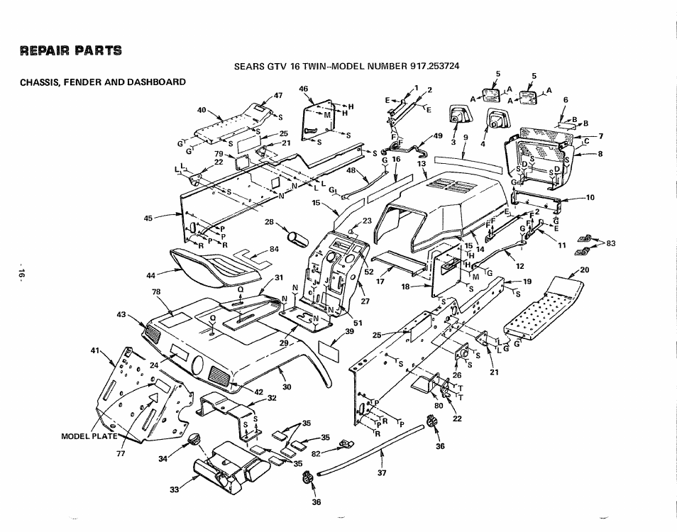 Repair parts | Craftsman 917.253724 User Manual | Page 18 / 36