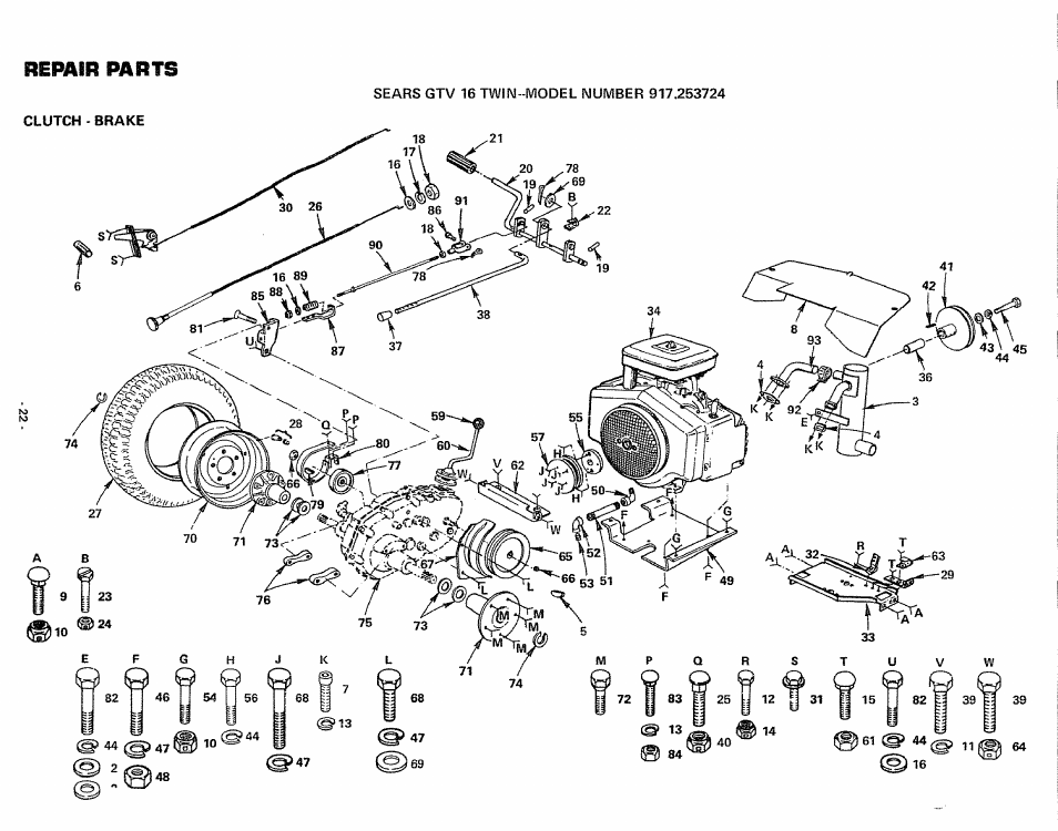 Repaih parts | Craftsman 917.253724 User Manual | Page 24 / 36