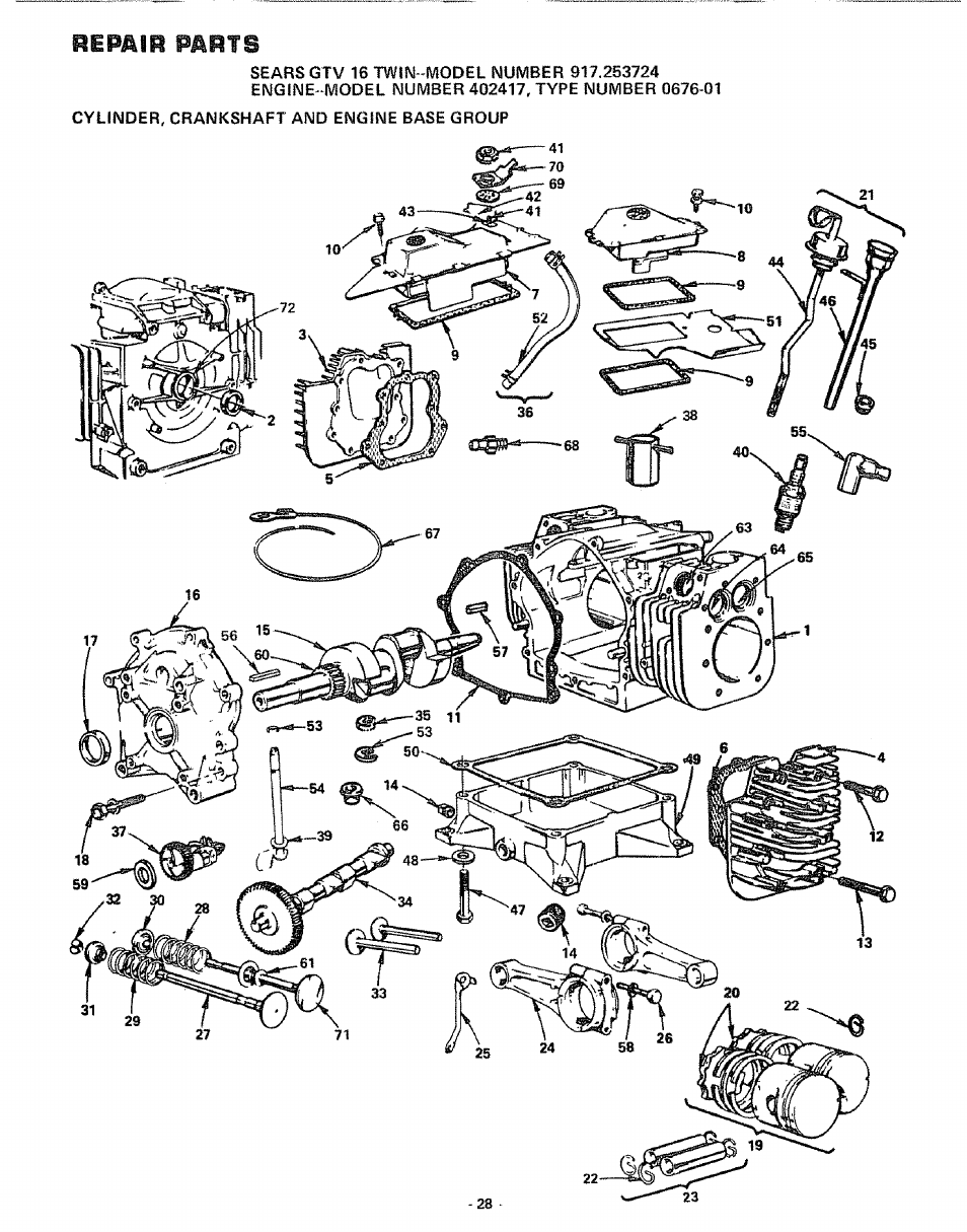 Repair, Parts | Craftsman 917.253724 User Manual | Page 30 / 36
