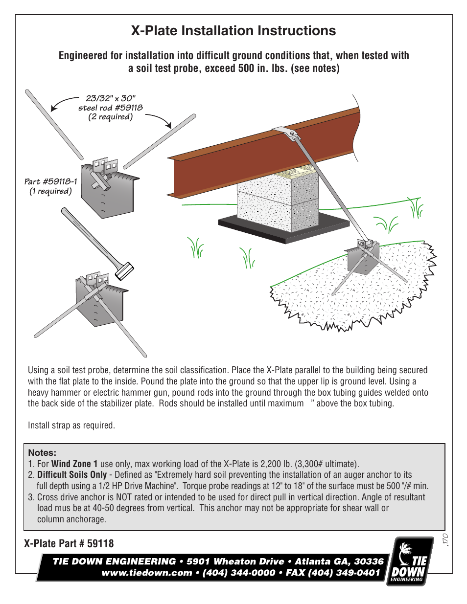 Tie Down X-Plate User Manual | 1 page