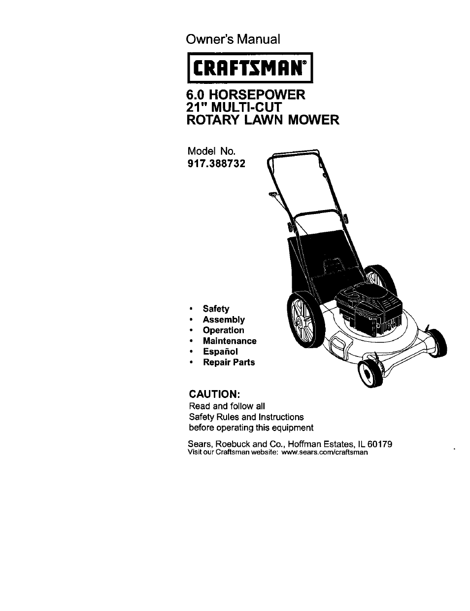 Craftsman 917.388732 User Manual | 25 pages