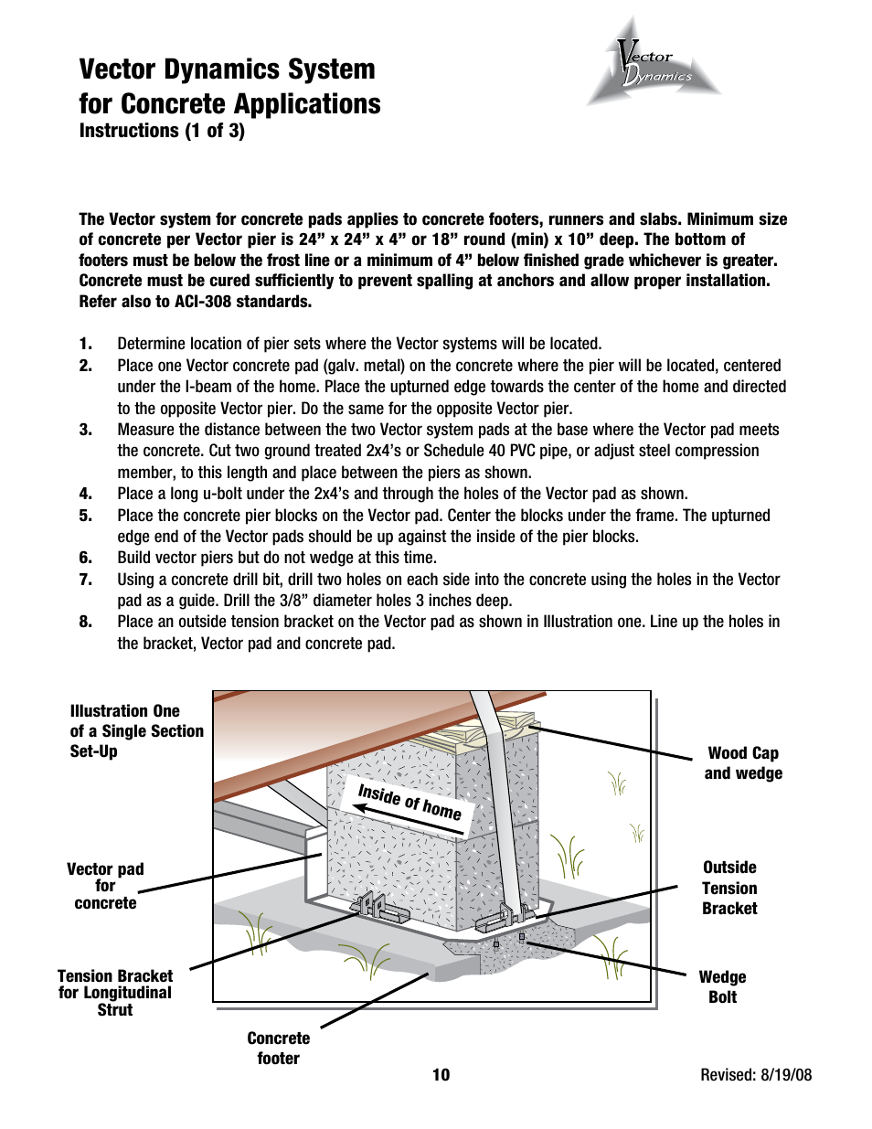 Vector dynamics system for concrete applications | Tie Down Vector Dynamics Foundation System for Wind Zones lll User Manual | Page 10 / 24