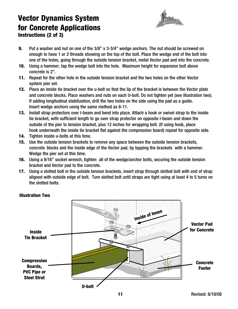Vector dynamics system for concrete applications | Tie Down Vector Dynamics Foundation System for Wind Zones lll User Manual | Page 11 / 24