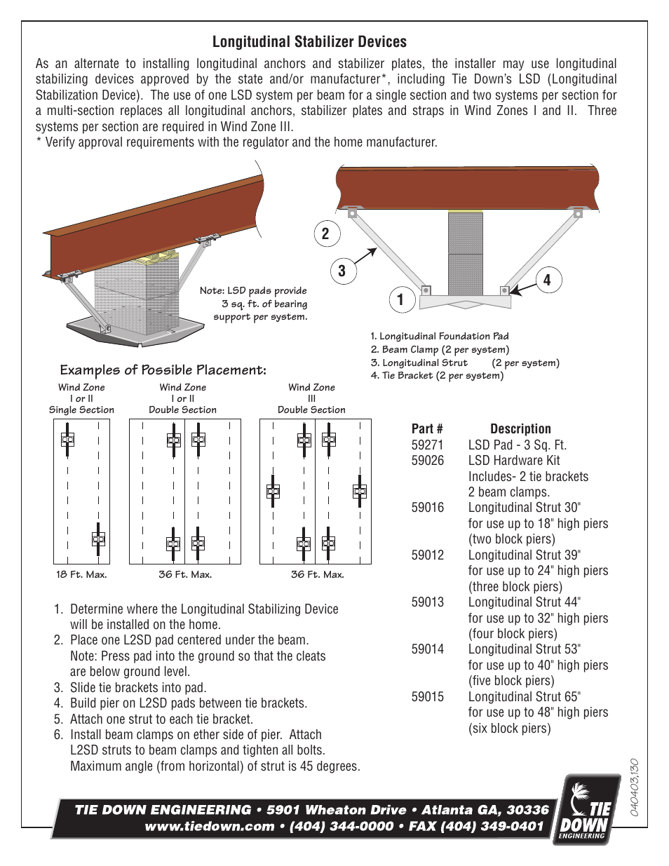 Longitudinal stabilizer devices, Examples of possible placement | Tie Down Vector Dynamics System with PVC  Pipe Adapter User Manual | Page 2 / 2