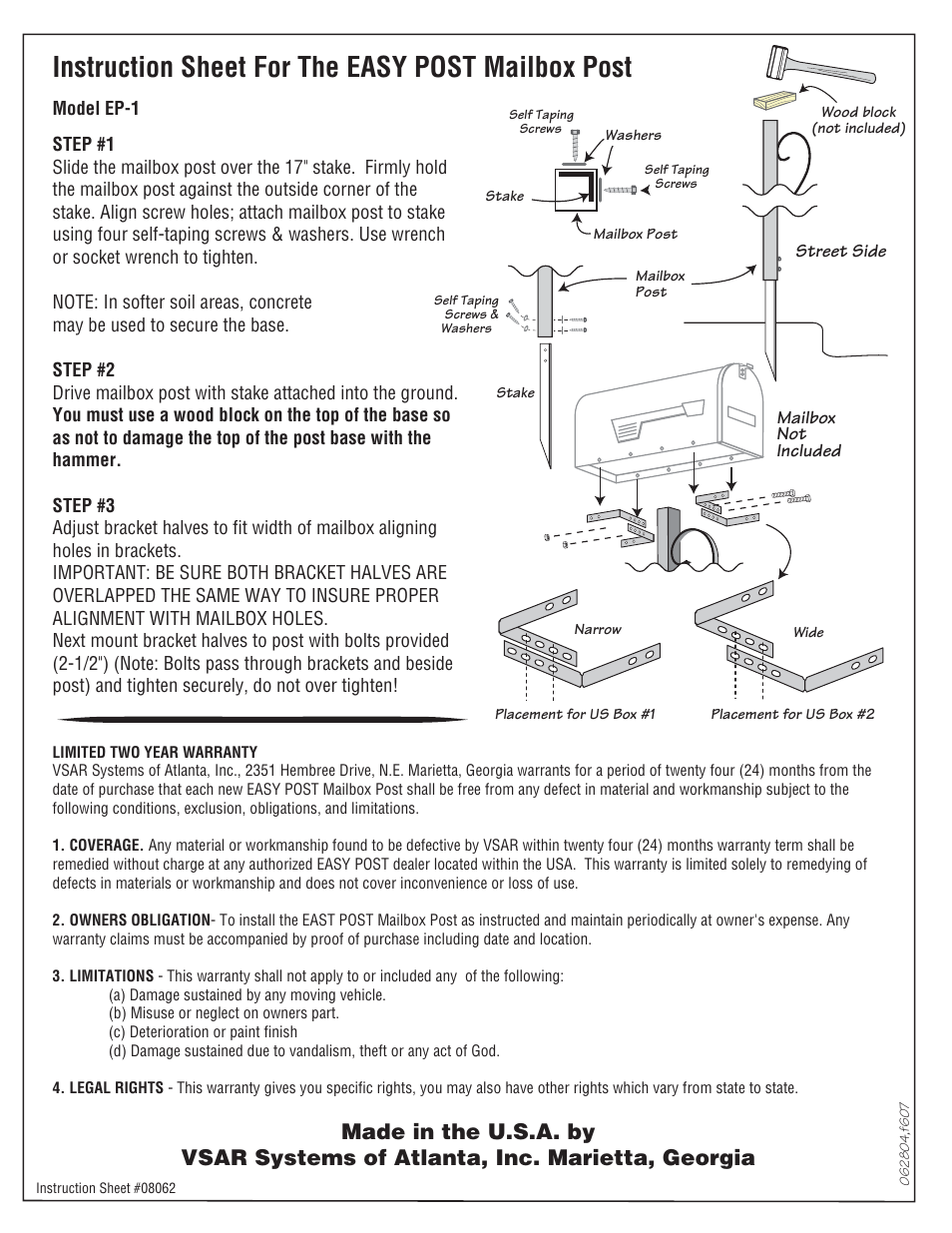 Tie Down EP-1 User Manual | 2 pages