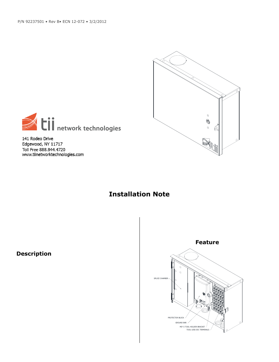 Tii OF100PFNOPNST1 User Manual | 2 pages