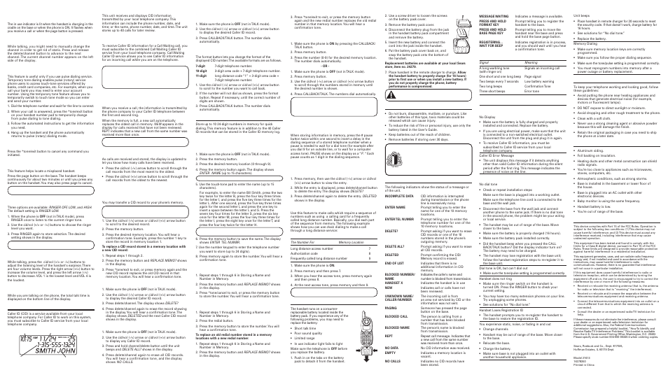 Cid) f, Cid r, Cid n | Id s, Aller, Eatures, Emory, Eplacing, Attery, Afety | Craftsman 27413 User Manual | Page 2 / 2