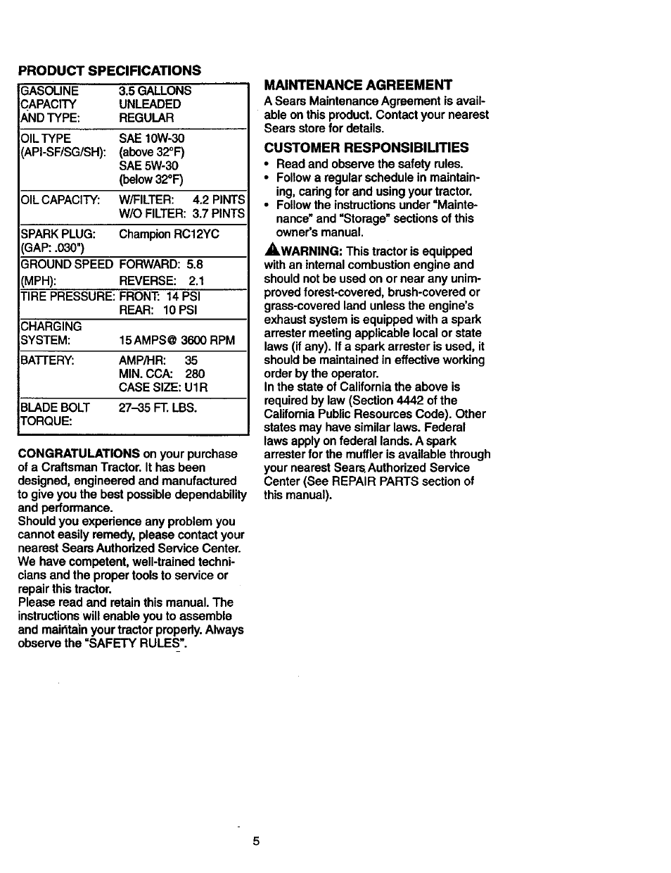 Craftsman 917.273060 User Manual | Page 5 / 68