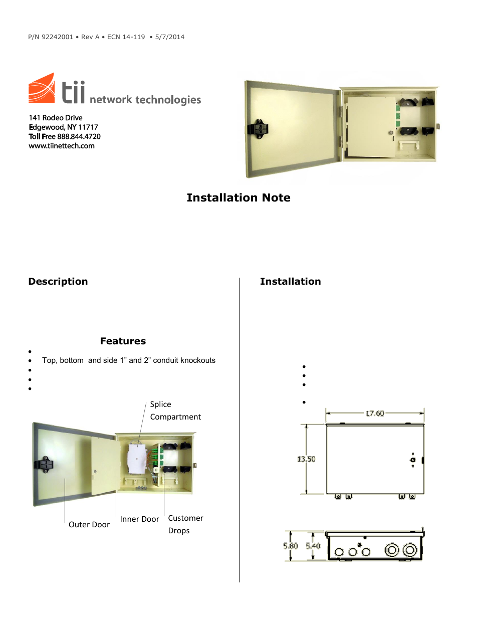 Tii FDT1 Series User Manual | 2 pages