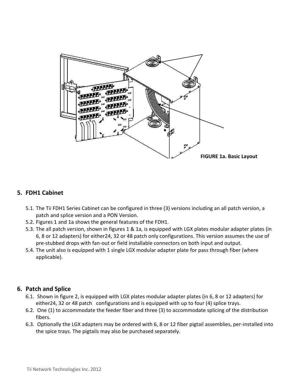 Fdh1 cabinet, Patch and splice | Tii FDH1 User Manual | Page 5 / 14