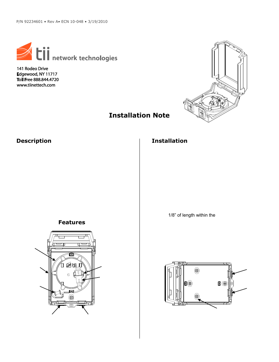 Tii 169F SERIES User Manual | 2 pages