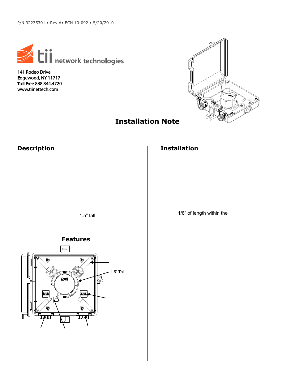 Tii 506F-03 User Manual | 2 pages