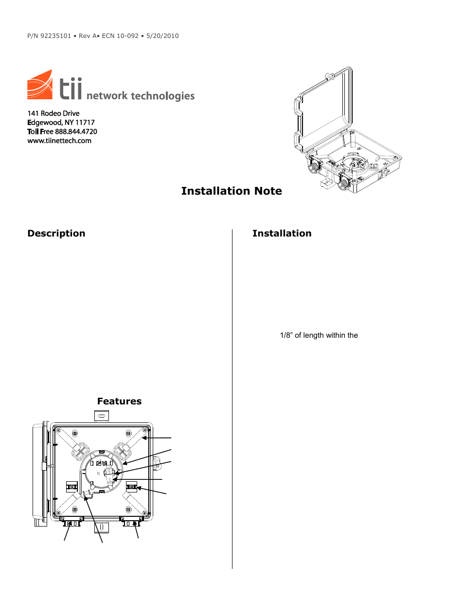 Tii 506F-01-01-01/-02/-03 User Manual | 2 pages