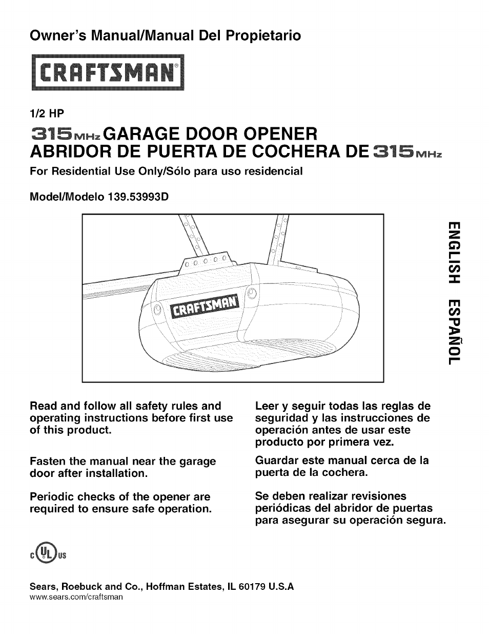 Craftsman 139.53993D User Manual | 76 pages