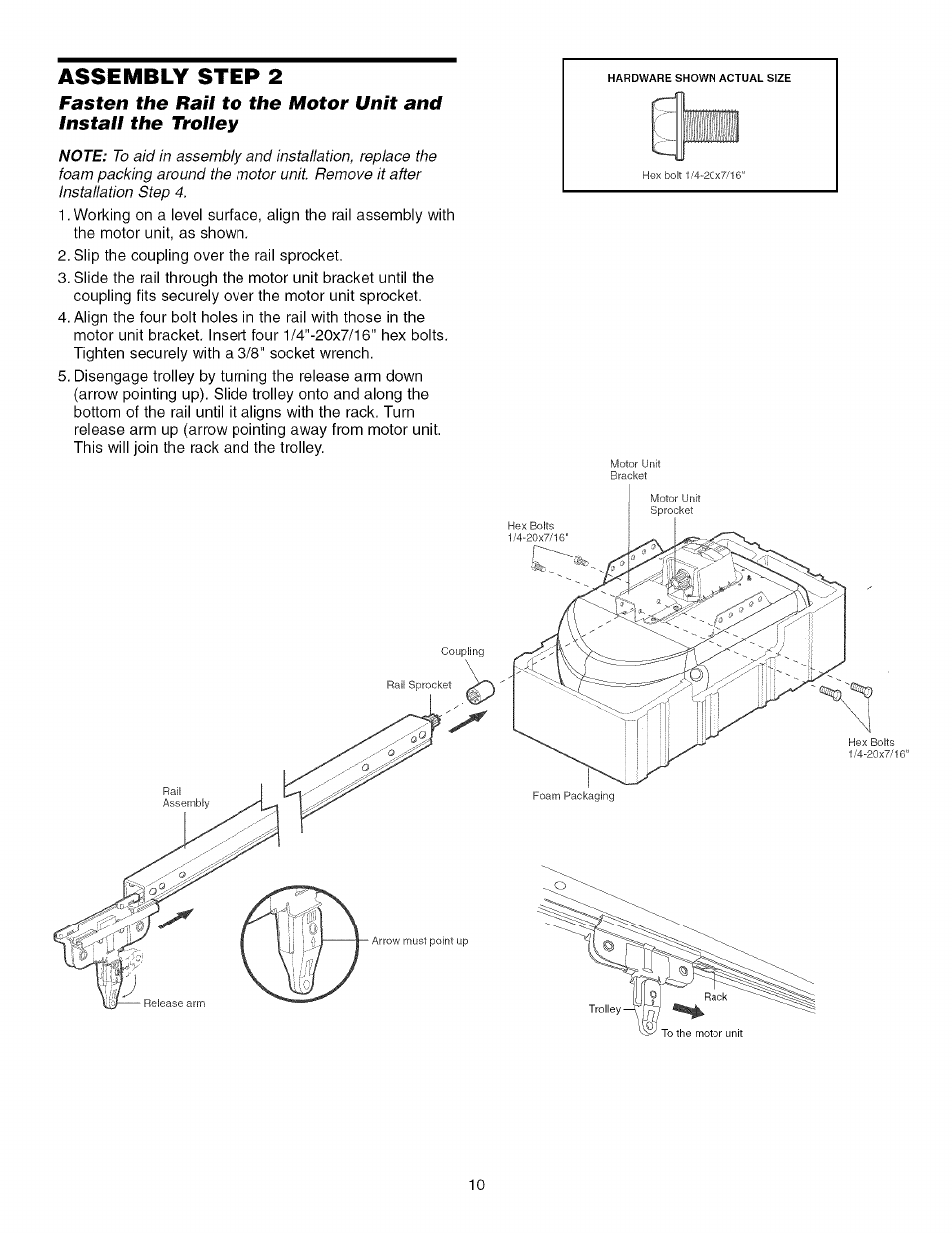 Assembly step 2 | Craftsman 139.53993D User Manual | Page 10 / 76