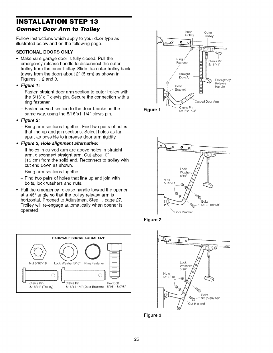 Sectional doors only, Figure 2, Figure 3 | Craftsman 139.53993D User Manual | Page 25 / 76