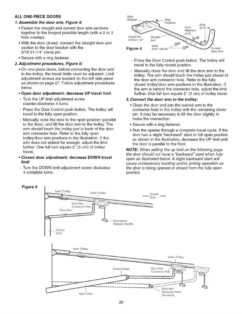 All one-piece doors | Craftsman 139.53993D User Manual | Page 26 / 76
