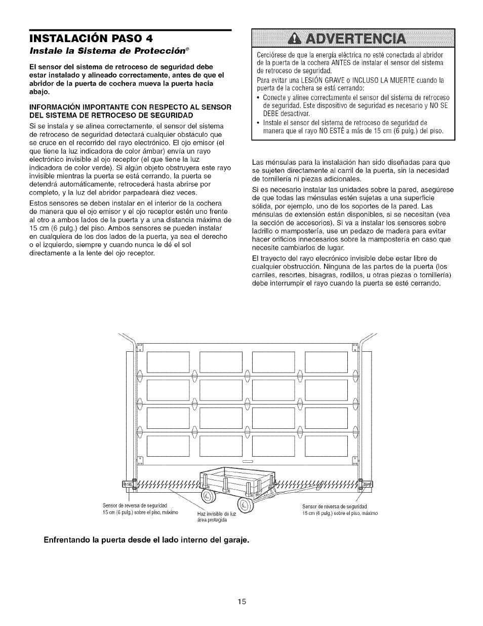 Mmmermmm, Instalacion paso 4, Instale la sistema de protección | Craftsman 139.53993D User Manual | Page 53 / 76
