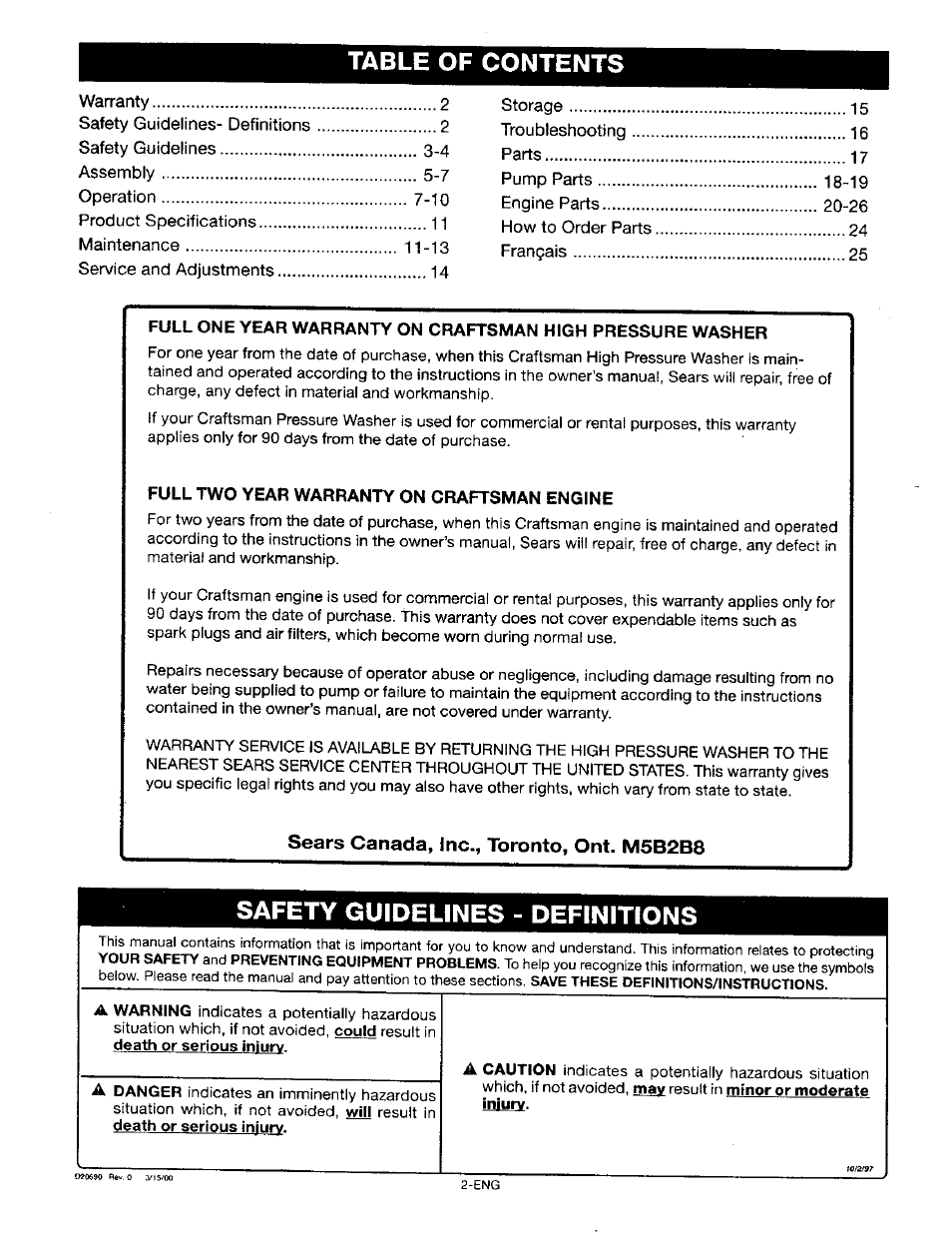 Craftsman 919.670280 User Manual | Page 2 / 28