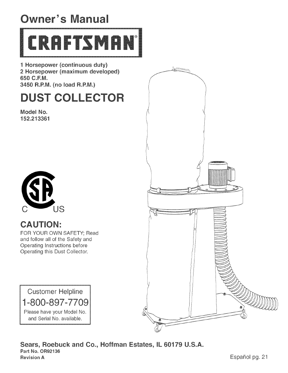 Craftsman 152.213361 User Manual | 40 pages