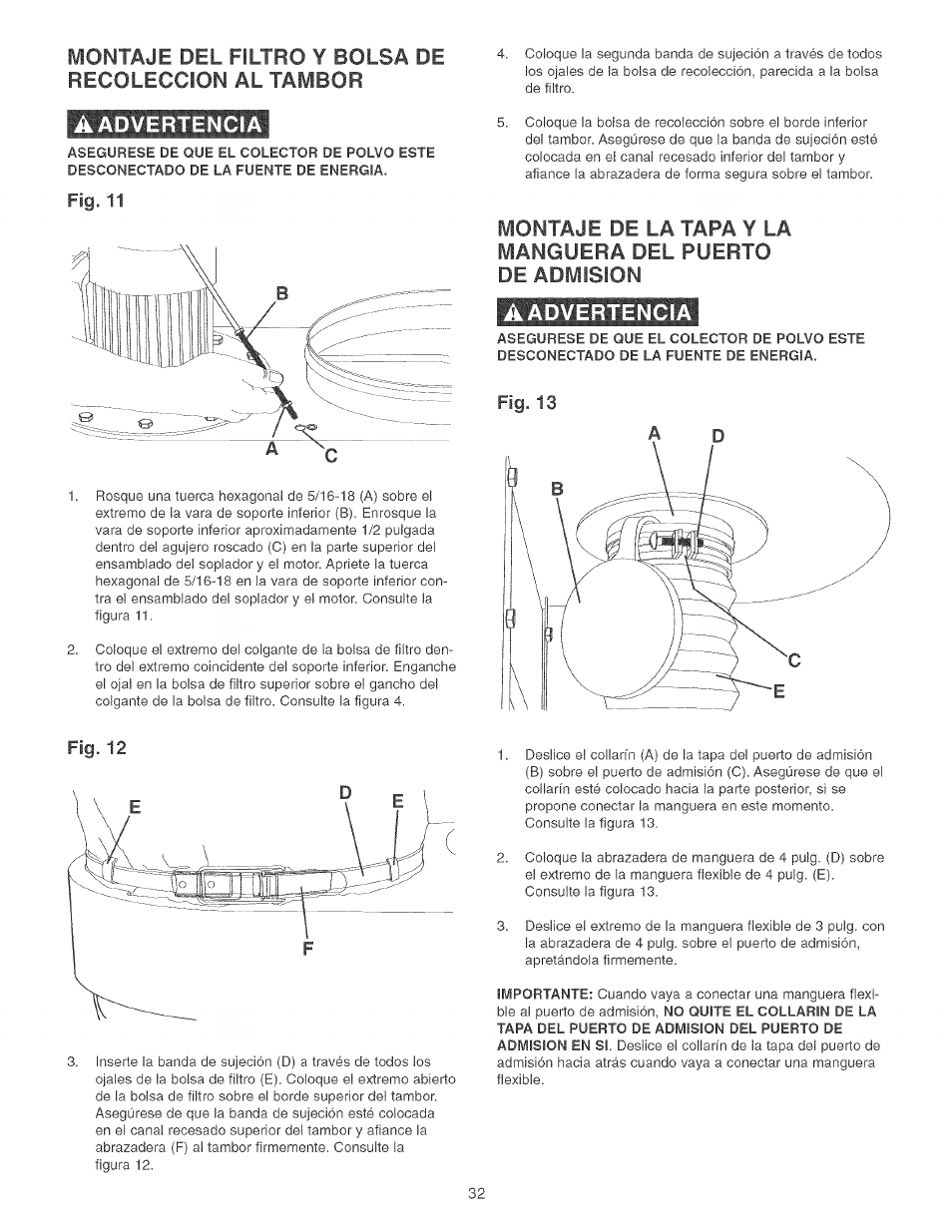 Aadvertencia | Craftsman 152.213361 User Manual | Page 32 / 40