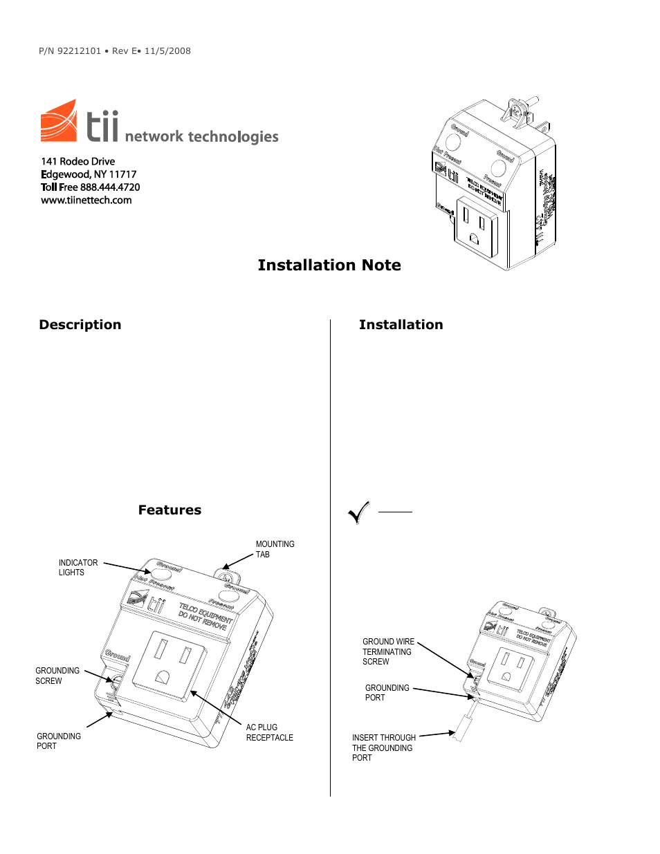 Tii 442 User Manual | 2 pages