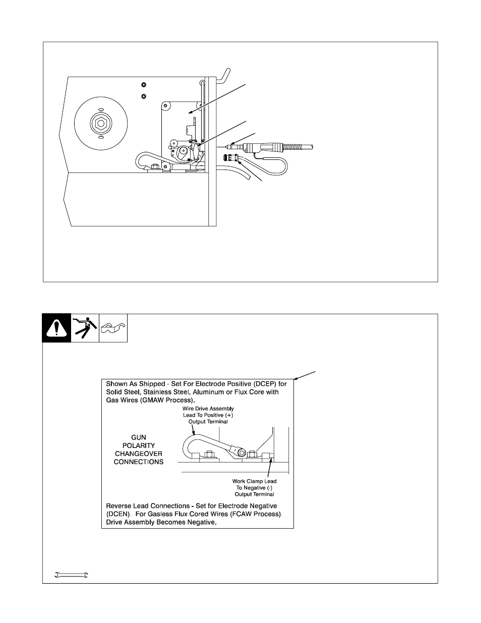 7. installing welding gun, 8. setting gun polarity | Craftsman 117.205710 User Manual | Page 11 / 68