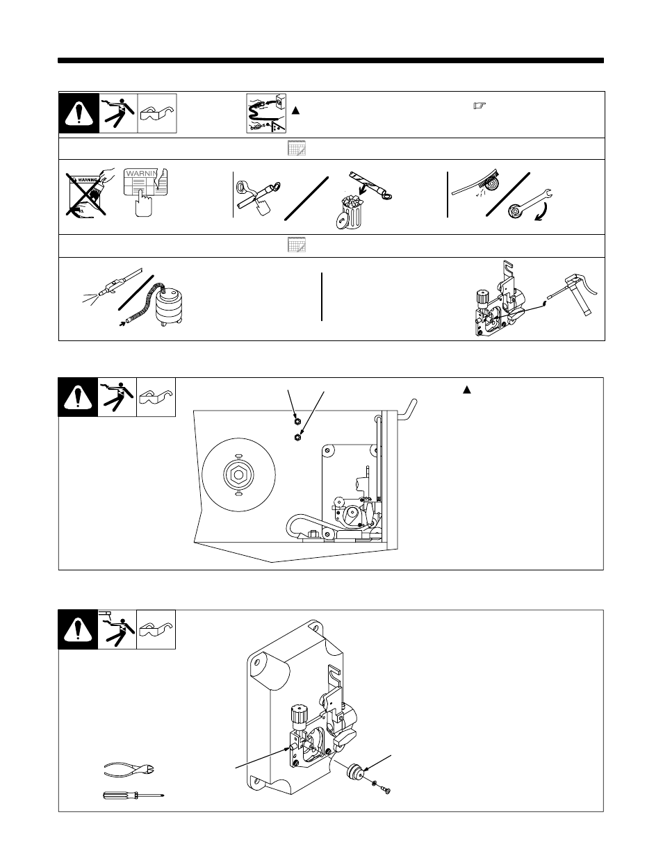 1. routine maintenance, 3 months, 6 months | 2. circuit breakers cb1 and cb2, 3. changing drive roll and inlet wire guide | Craftsman 117.205710 User Manual | Page 18 / 68