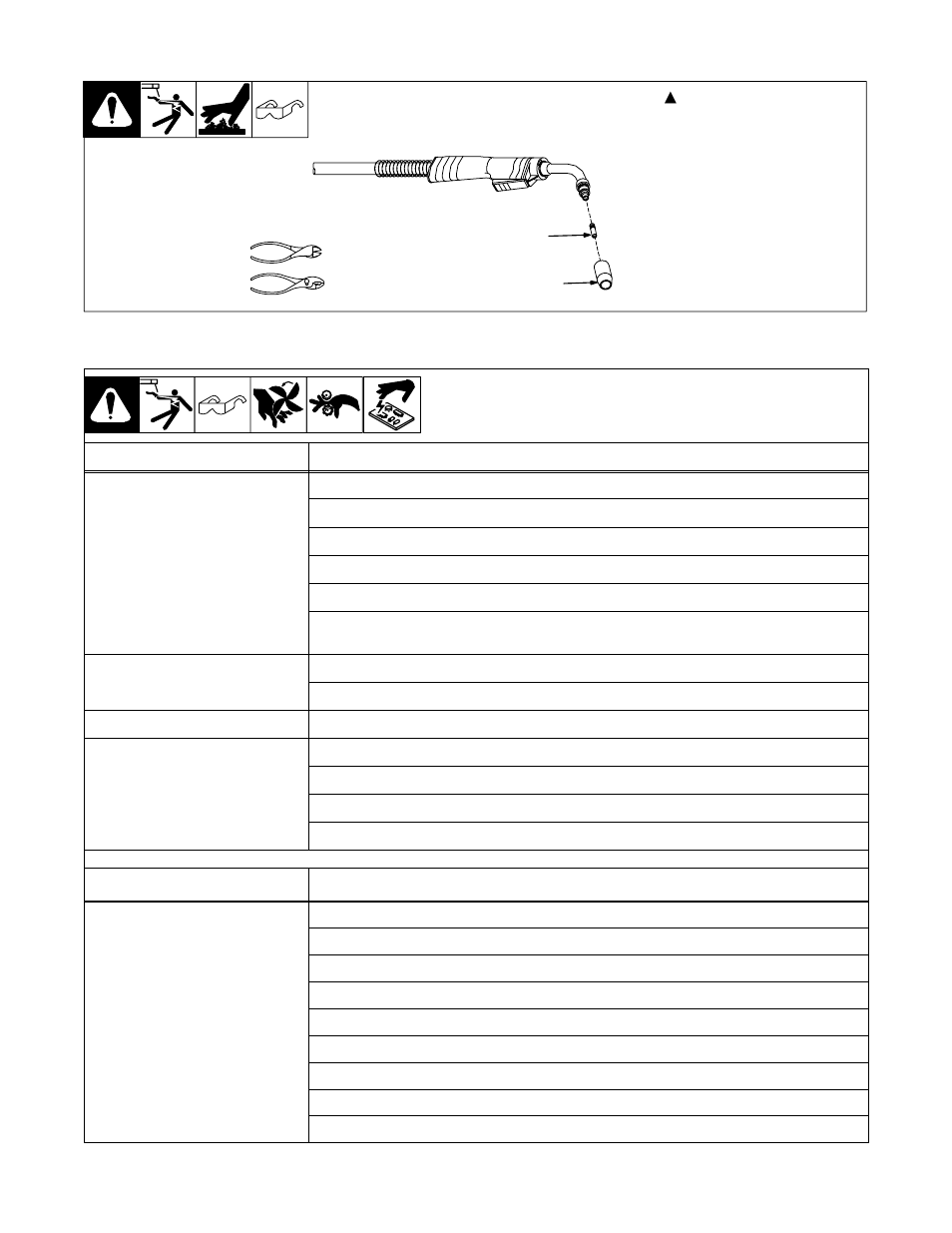 6. replacing gun contact tip, 7. troubleshooting | Craftsman 117.205710 User Manual | Page 21 / 68