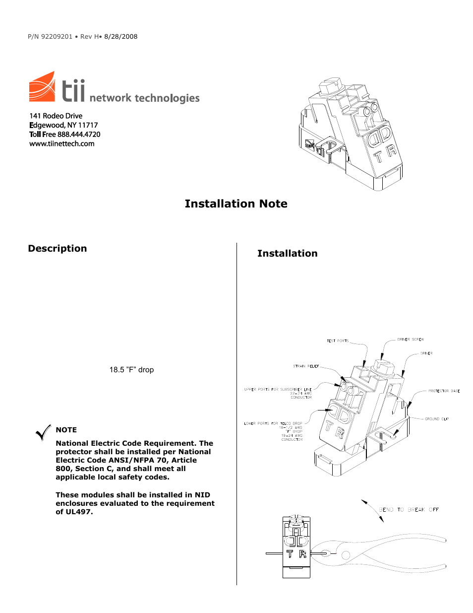 Tii ADX-SERIES User Manual | 2 pages