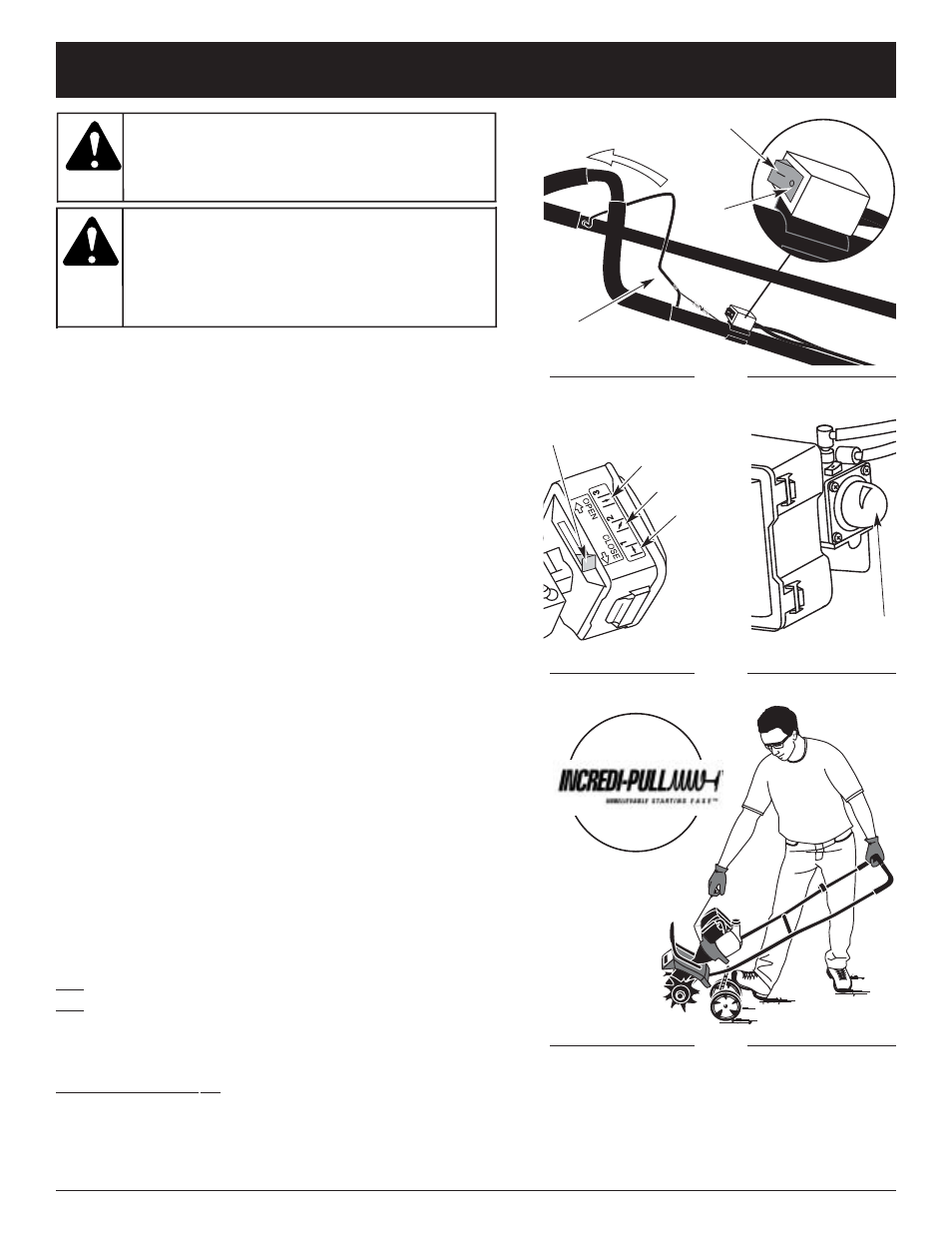 Advertencia, Instrucciones de arranque y apagado | Craftsman 316.29271 User Manual | Page 32 / 48