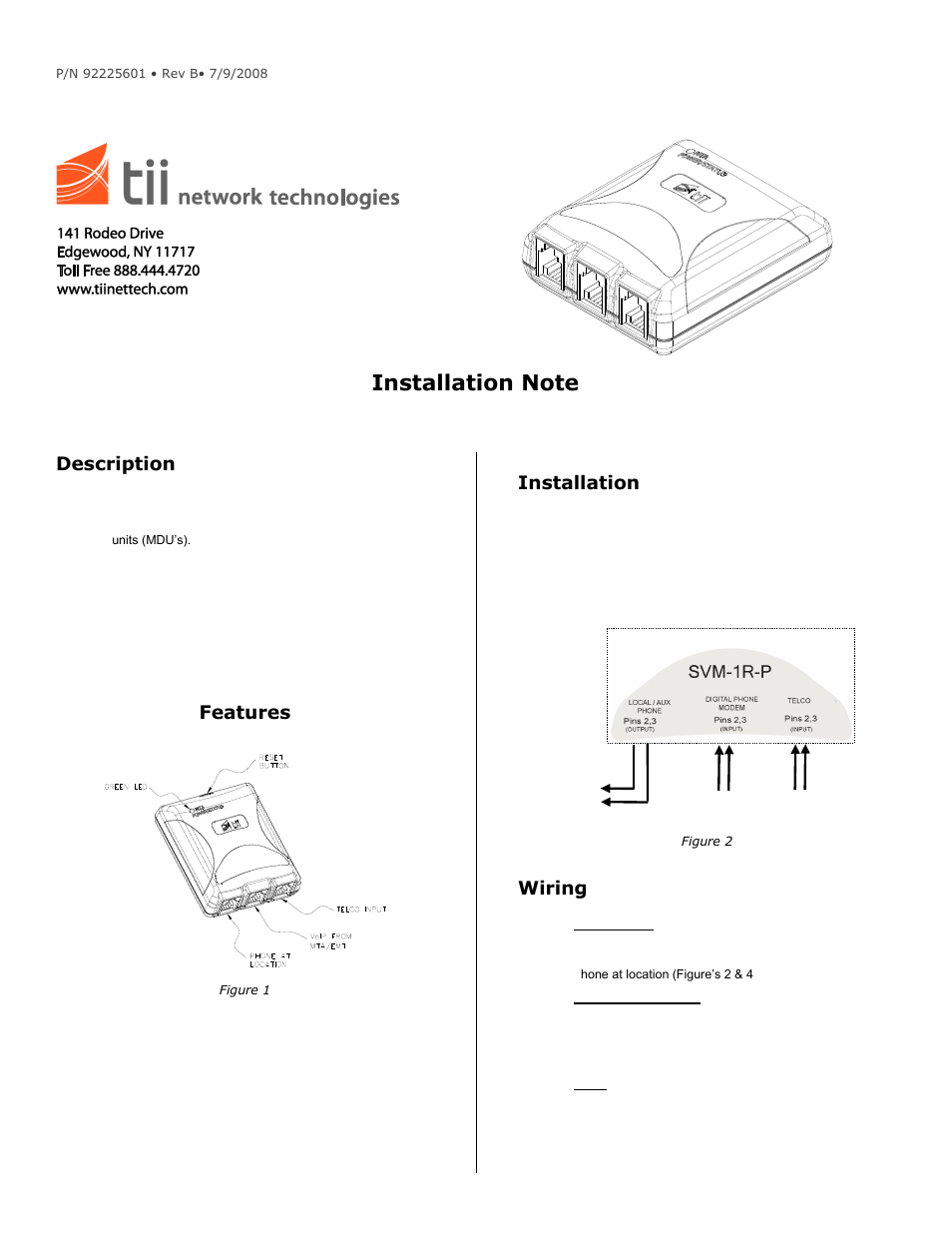 Tii SVM-1R-P User Manual | 2 pages