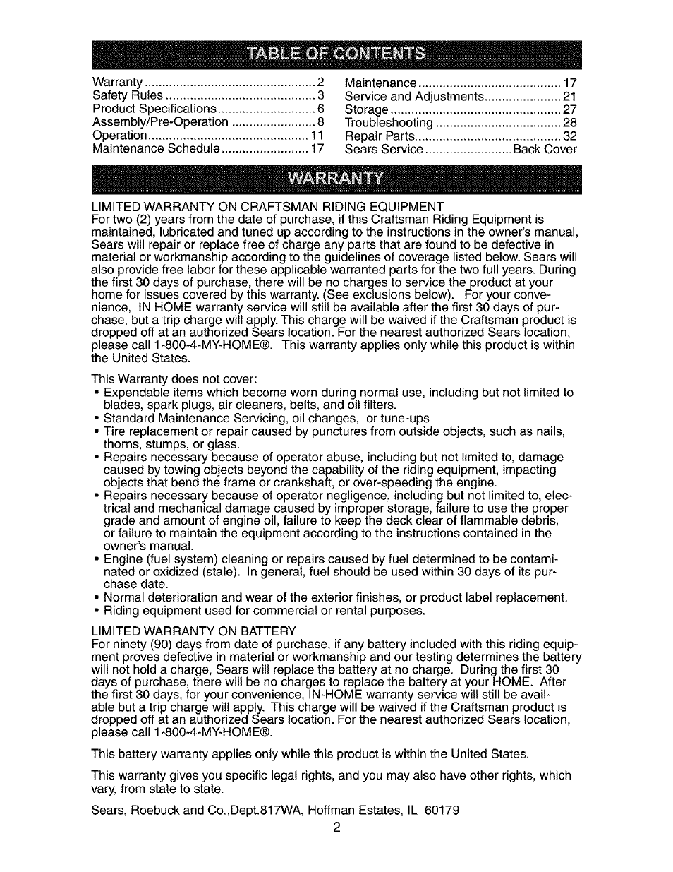 Mmem&m | Craftsman 917.272850 User Manual | Page 2 / 56