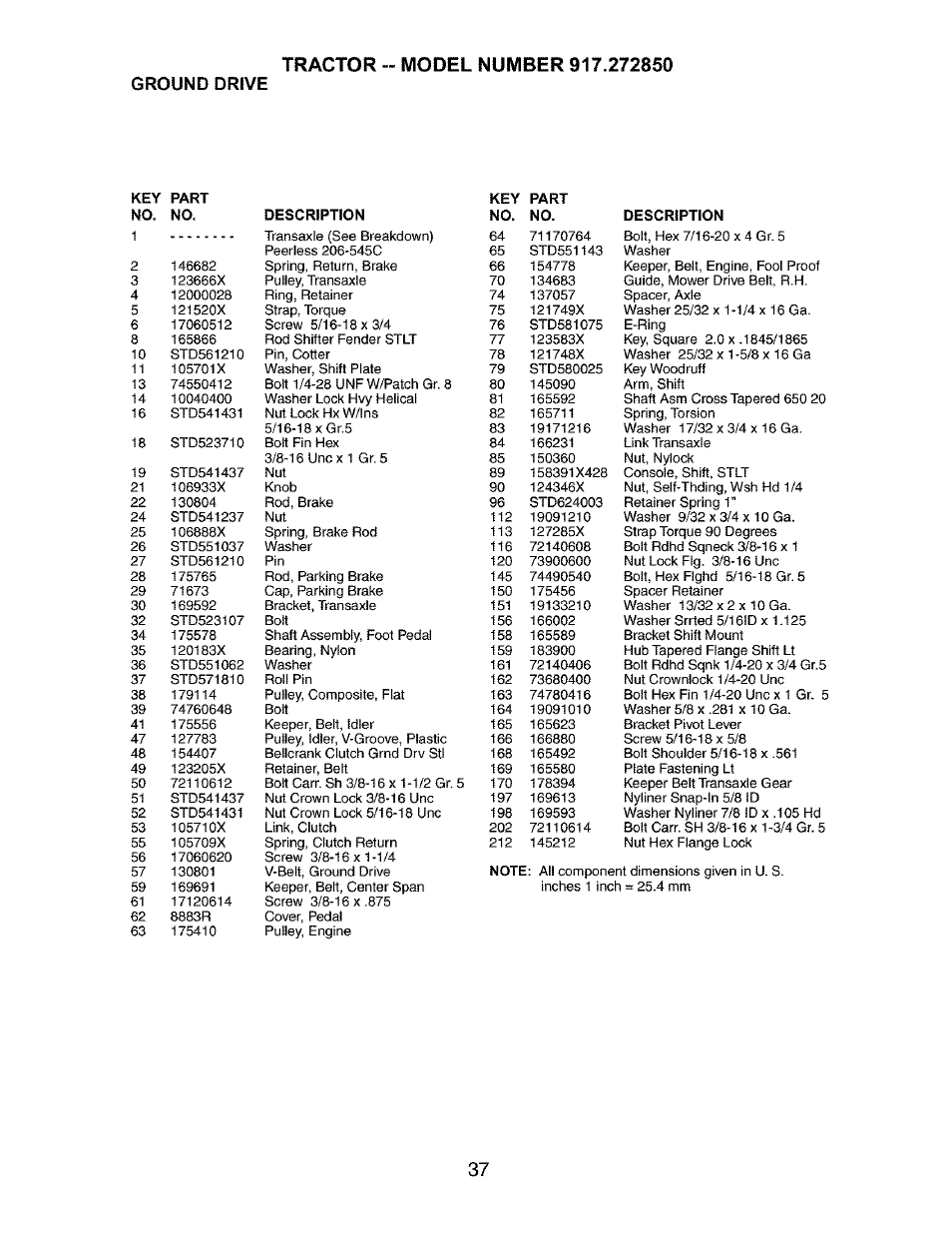 Ground drive | Craftsman 917.272850 User Manual | Page 37 / 56