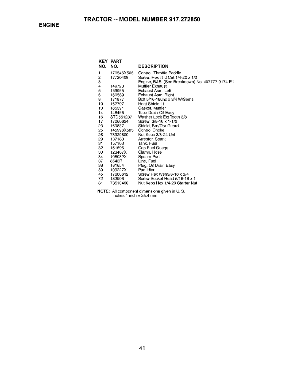 Engine | Craftsman 917.272850 User Manual | Page 41 / 56