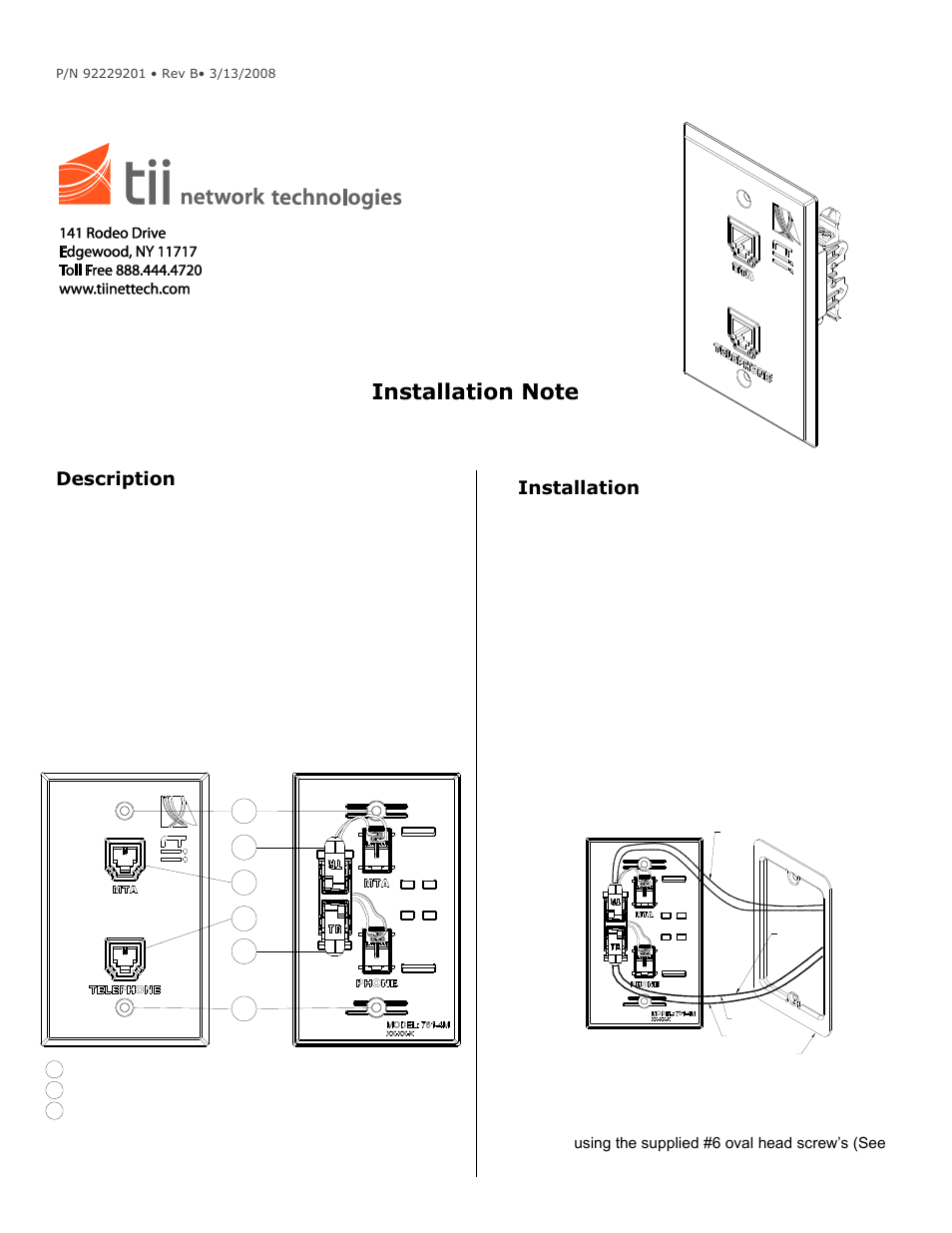 Tii 761S-4M User Manual | 2 pages