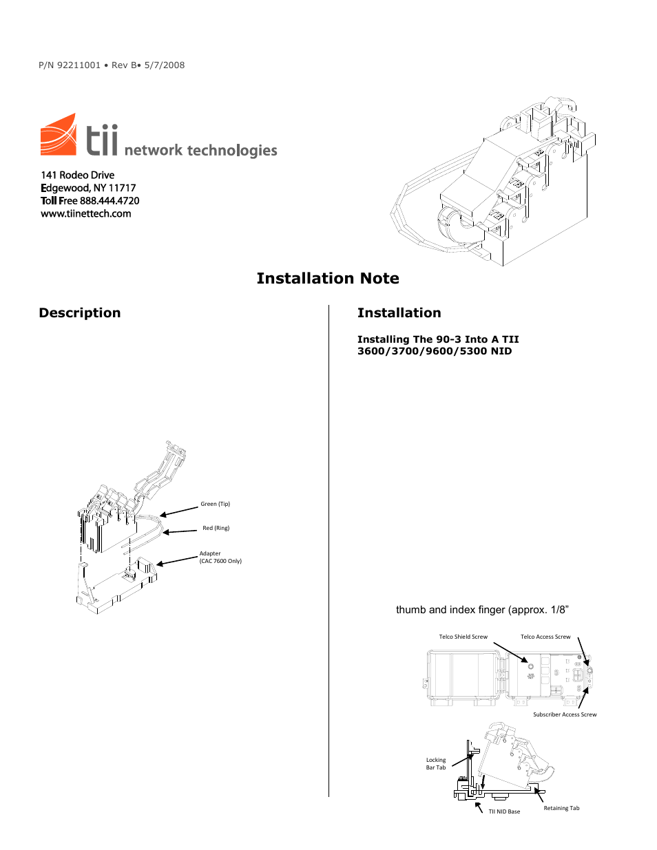Tii 90-3 User Manual | 2 pages