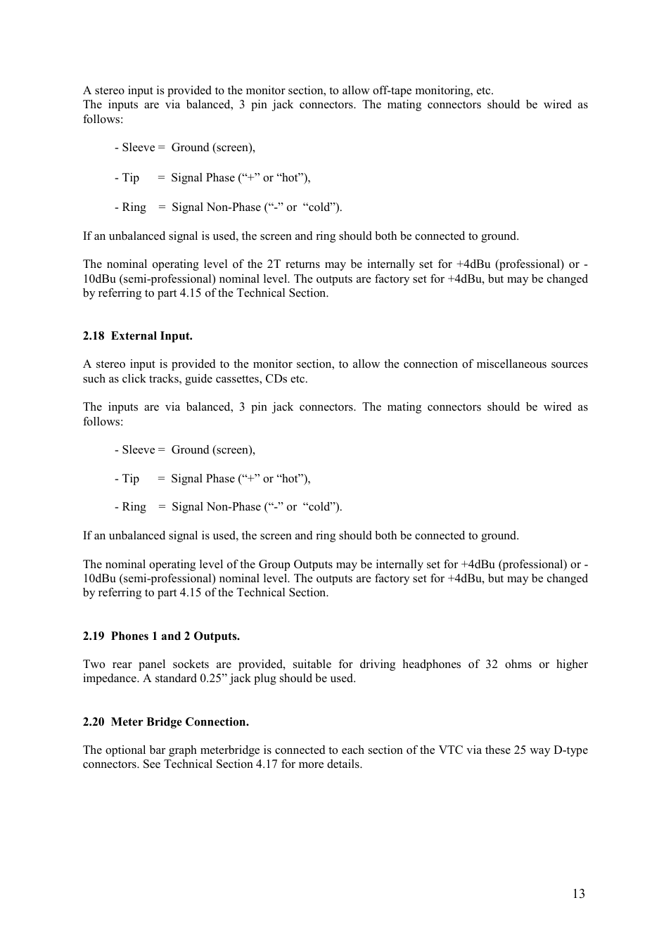 TL Audio VTC User Manual | Page 13 / 52