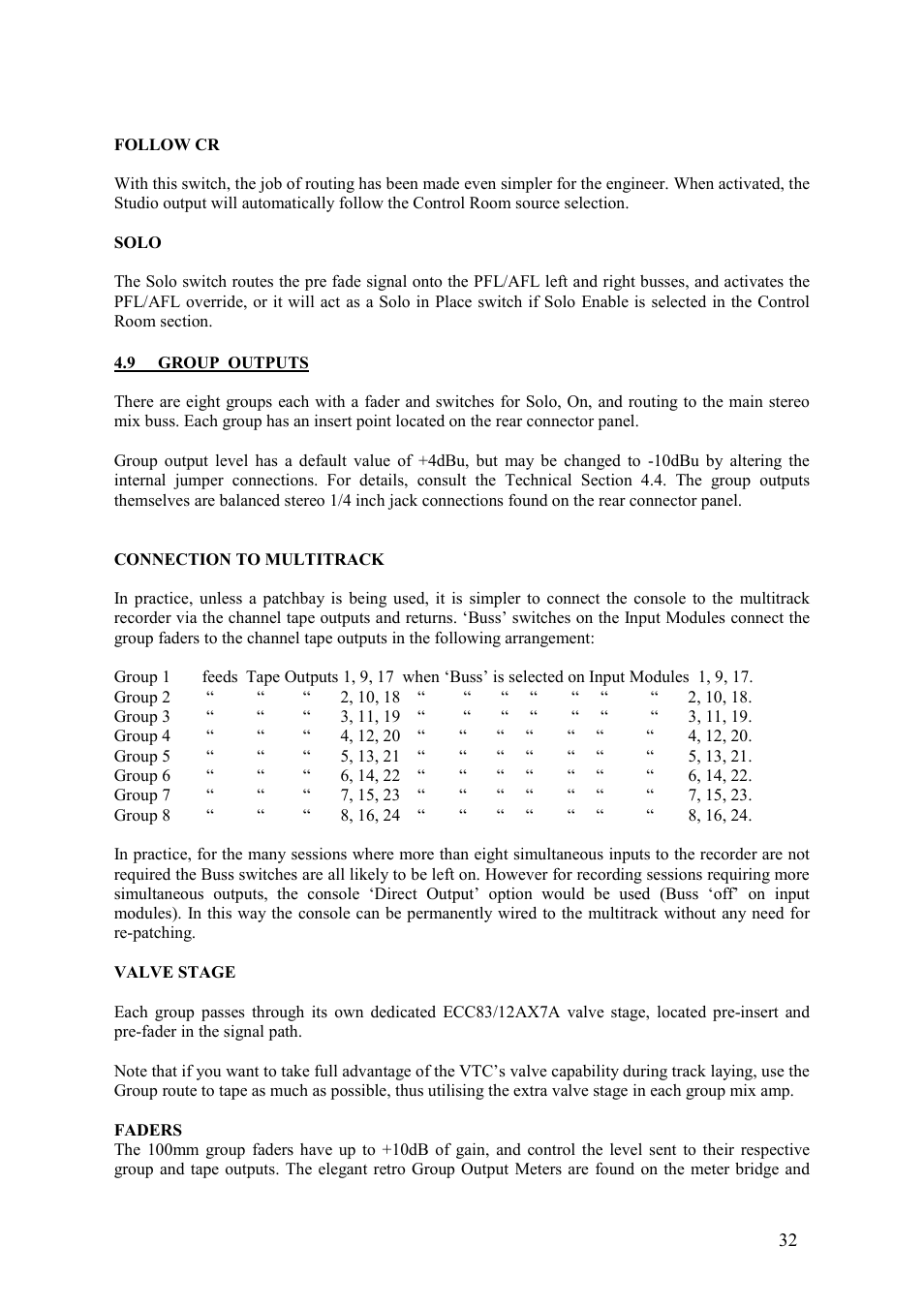 TL Audio VTC User Manual | Page 32 / 52