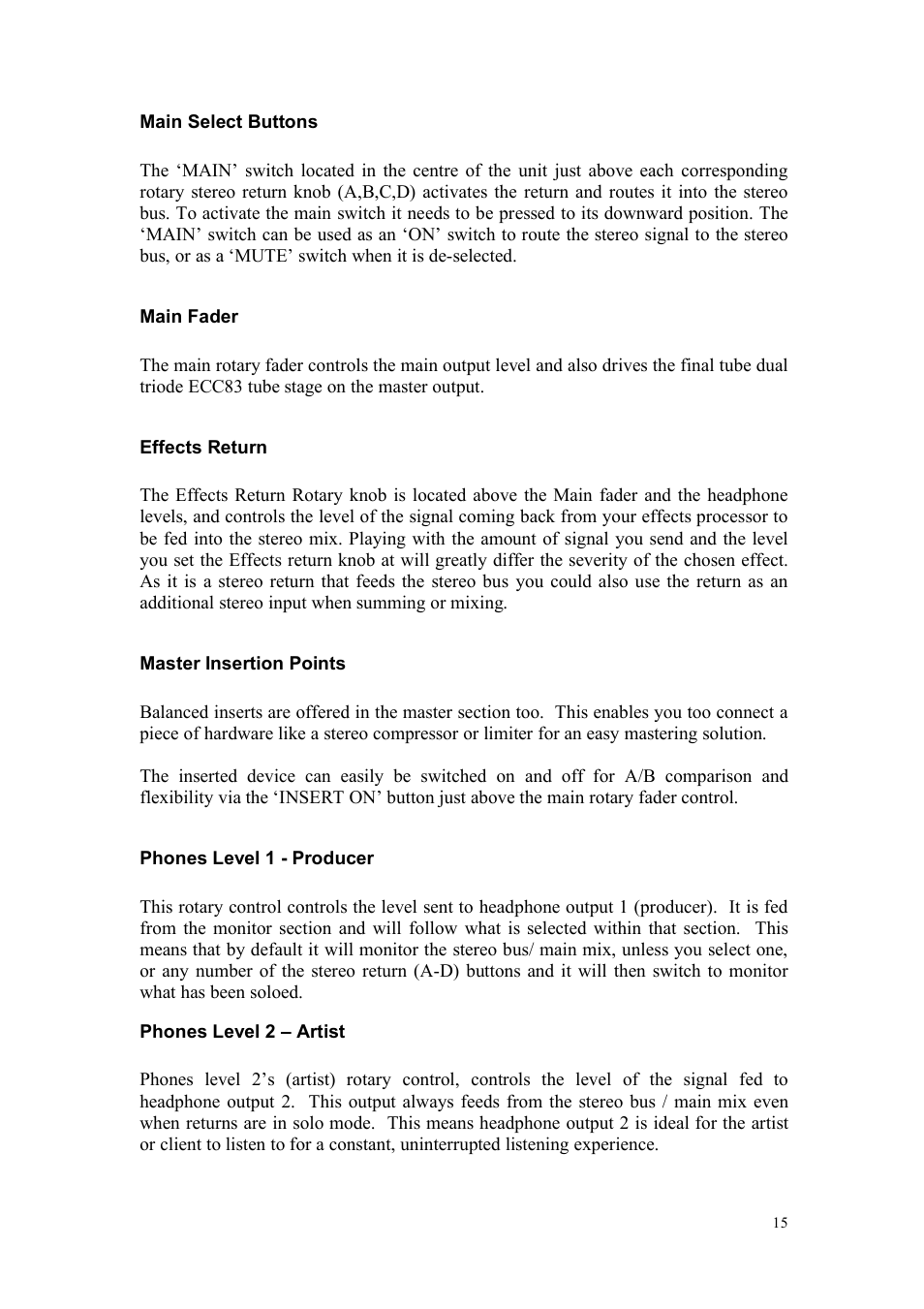 TL Audio Fat Track User Manual | Page 16 / 26