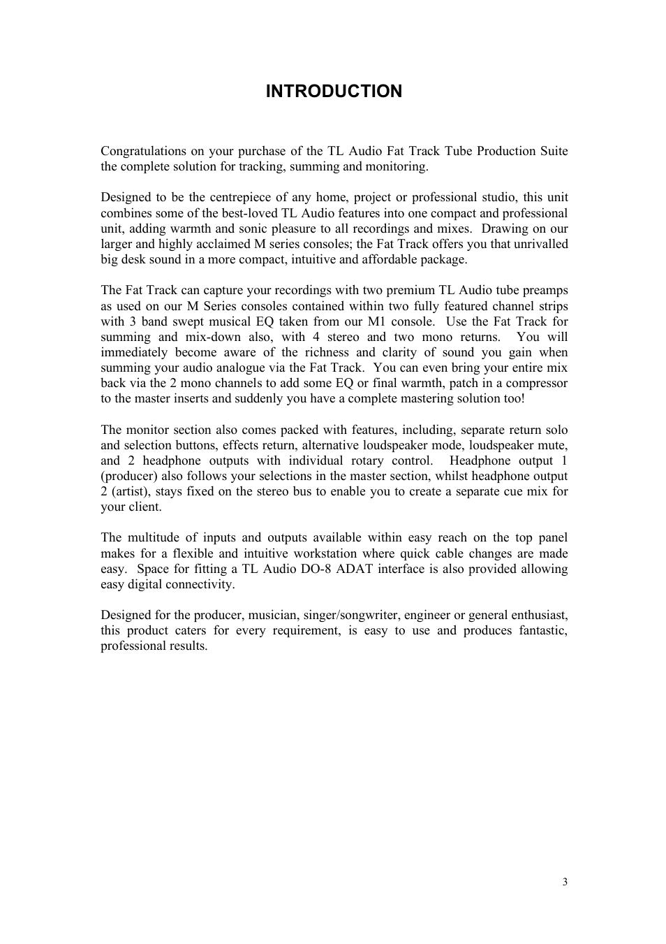 TL Audio Fat Track User Manual | Page 4 / 26
