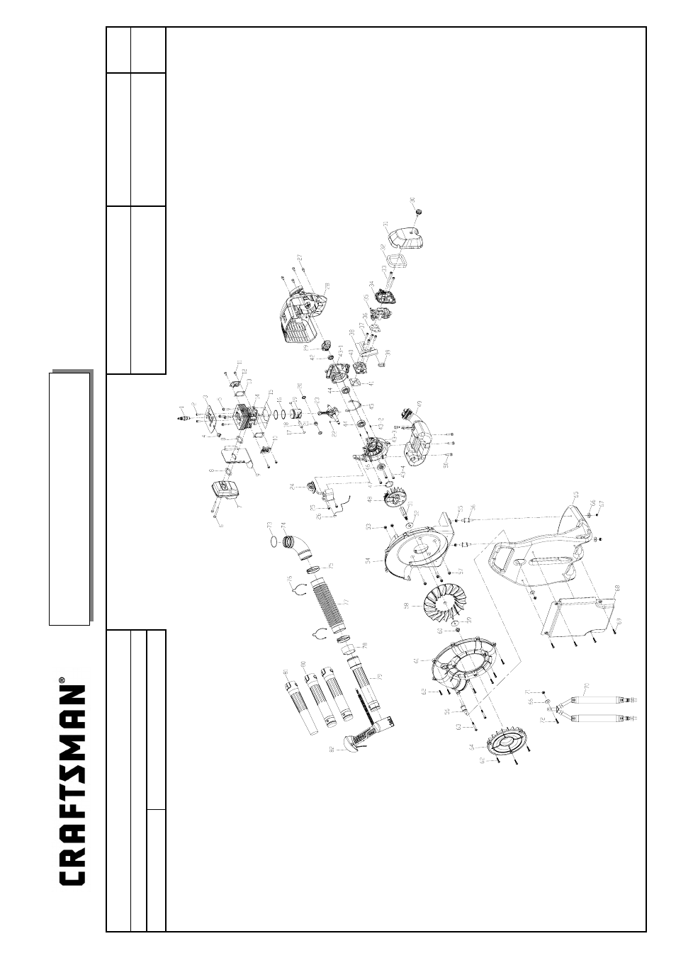 Service spare parts list | Craftsman 316.79499 User Manual | Page 18 / 22