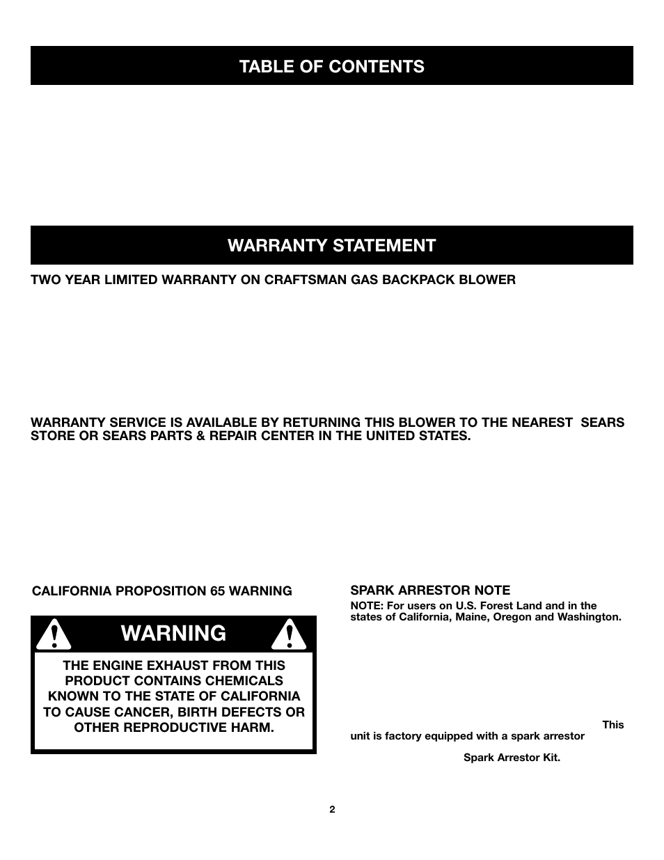 Craftsman 316.79499 User Manual | Page 2 / 22