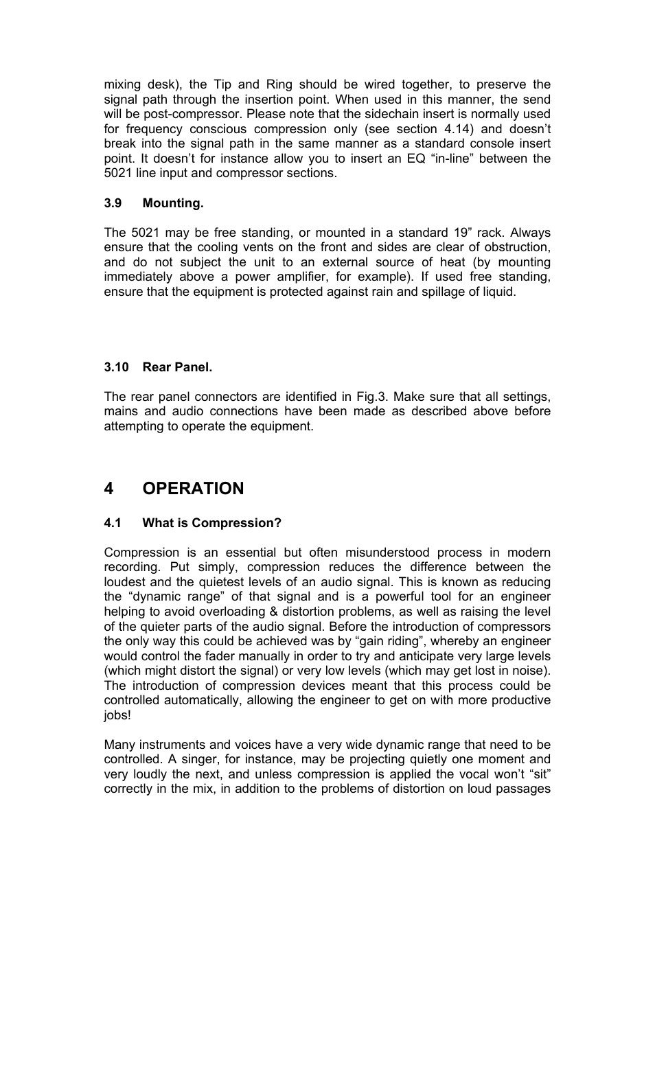 4 operation | TL Audio 5021 User Manual | Page 11 / 24