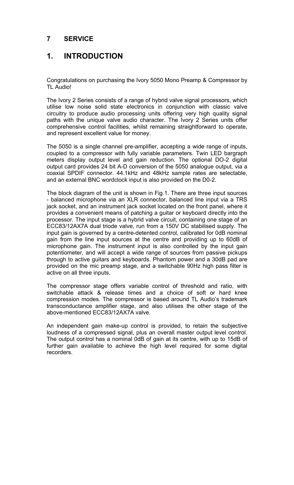 Introduction | TL Audio 5050 User Manual | Page 4 / 22