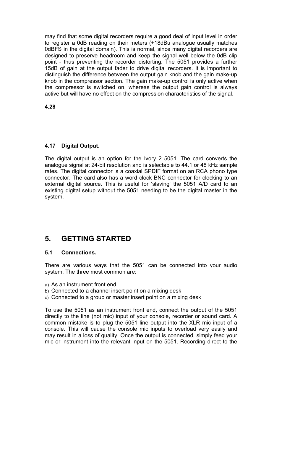 Getting started | TL Audio 5051 User Manual | Page 20 / 27