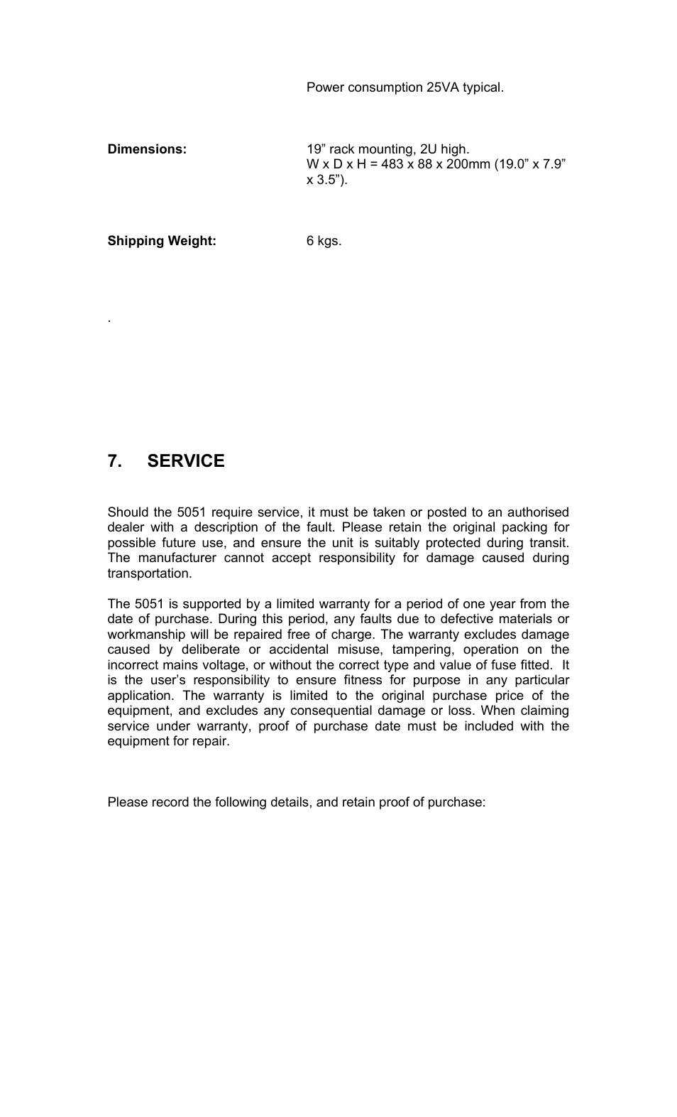 Service | TL Audio 5051 User Manual | Page 26 / 27