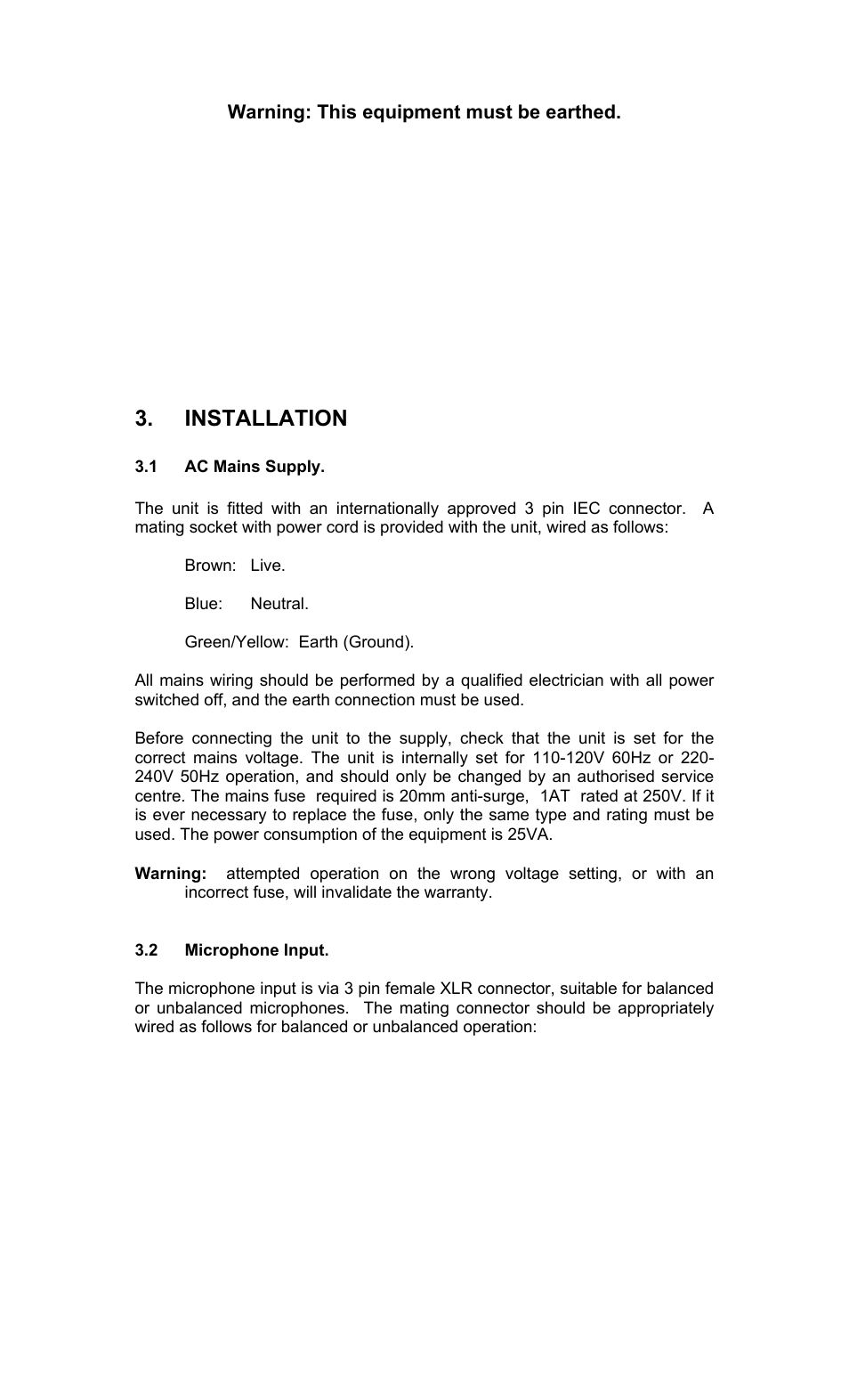Installation | TL Audio 5051 User Manual | Page 6 / 27
